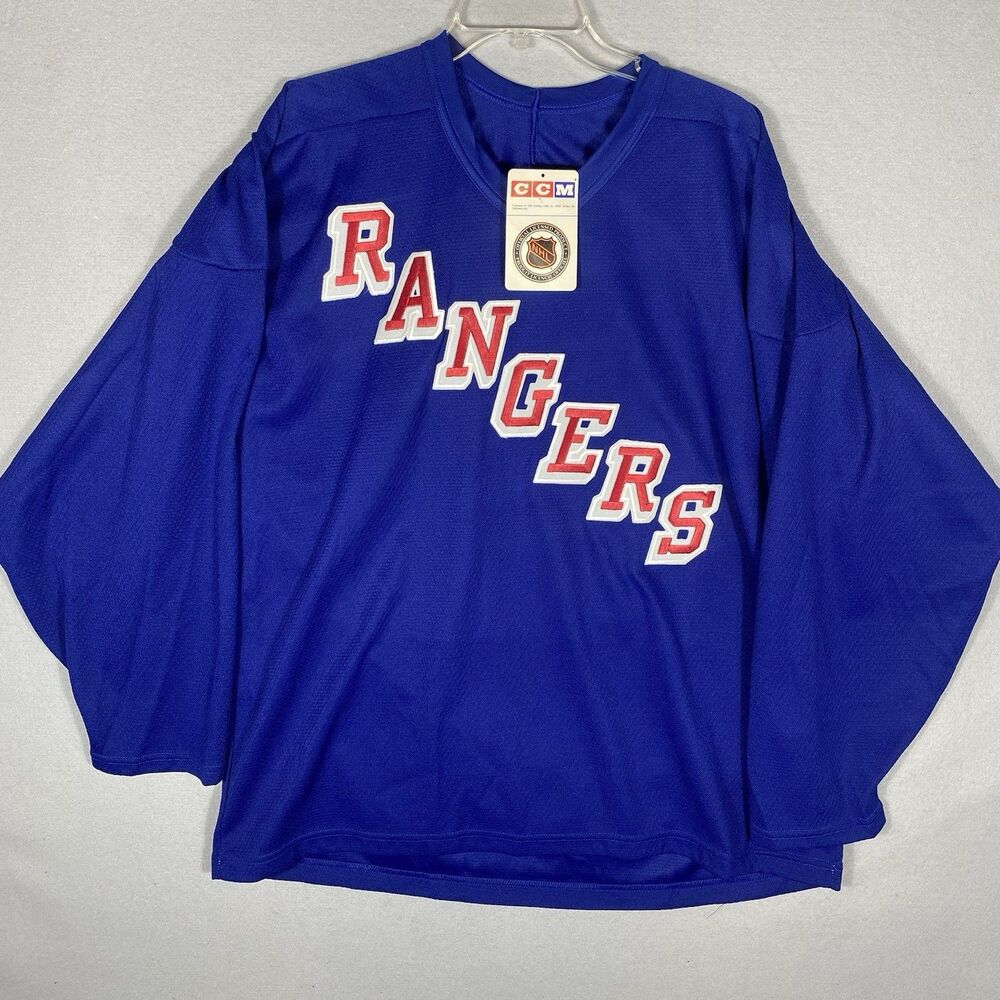 Vintage‎ CCM New York Rangers NHL Jersey Maska Air-Knit Blue Mens Large NWT USA